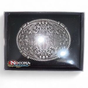 Nocona silver cross belt buckle